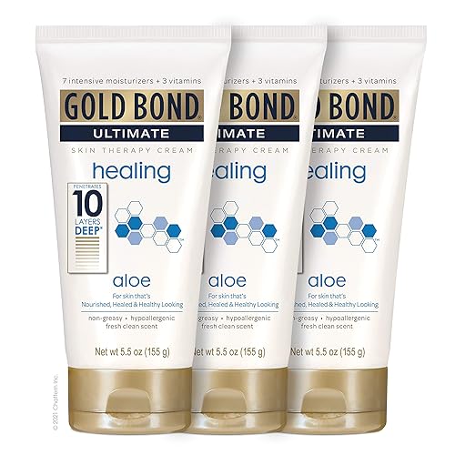 Gold Bond Healing Hydrating Cream With Aloe, 5.5 Oz, 24-Hour Moisture, Pack Of 3