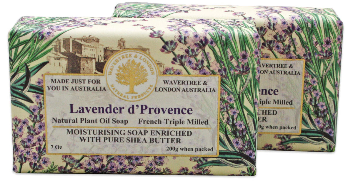 Wavertree & London Lavender D Provence 7Oz Soap Bars - Moisturizing, French-Milled, Shea Butter