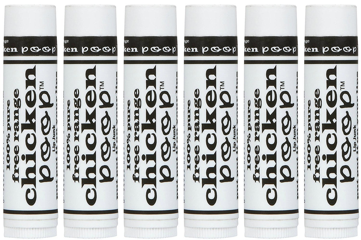 Simone Chickenbone Chicken Poop Lip Balm - 100% Natural Moisturizer For Dry Lips, 6 Pack