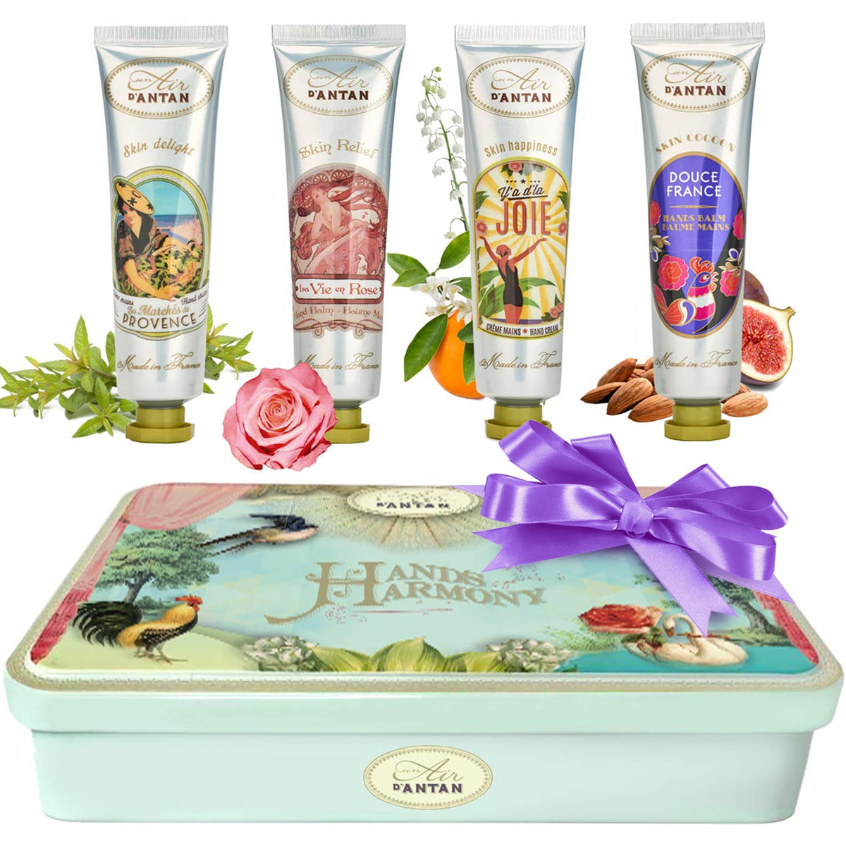 Un Air D'Antan Hand Lotion Gift Set For Women, 4Pcs With Shea Butter & Almond Oil, Scents Of Provence