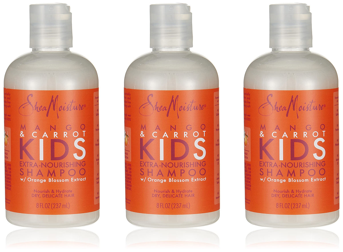 Sheamoisture Kids Shampoo, 8 Oz Mango/Carrot, Extra Nourishing, 3 Pack