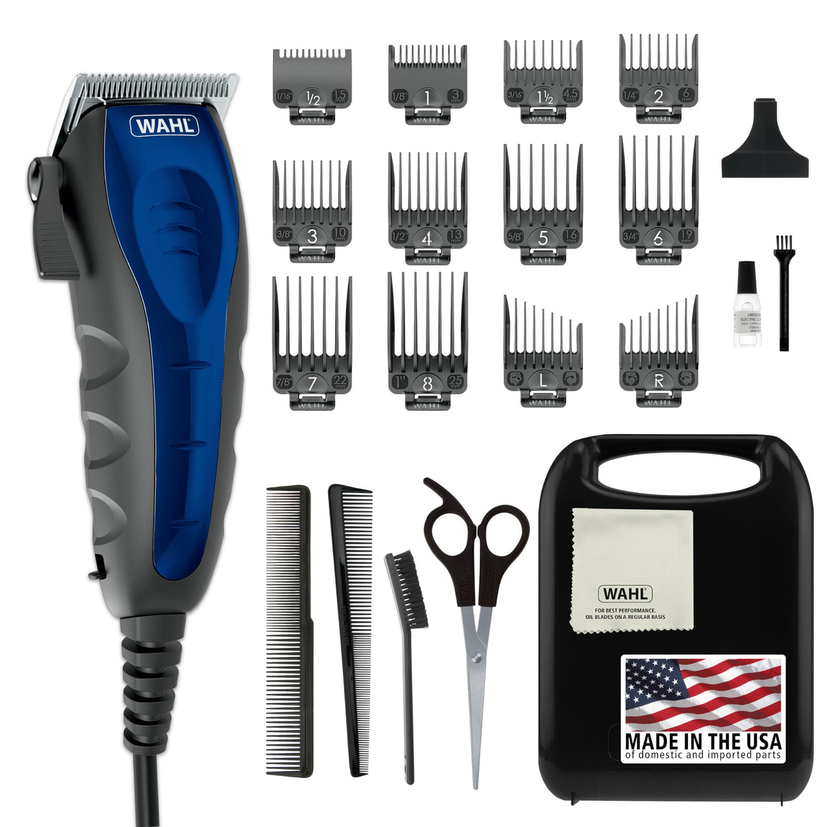 Wahl Self Cut Corded Clipper Kit With Adjustable Taper Lever & 12 Guards – 22 Piece Set