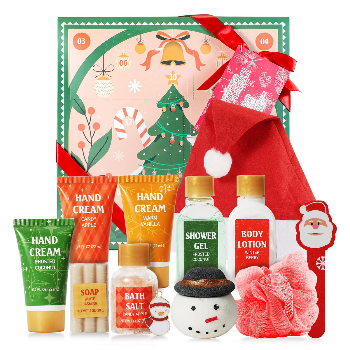 Bfflove 12-Piece Beauty Advent Calendar 2024 - Luxurious Bath & Body Gift Set For Men & Women