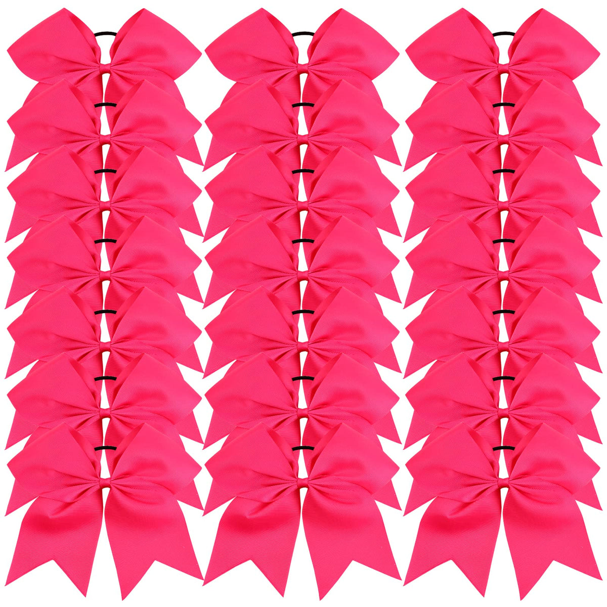 OAOLEER 21PCS Rose Pink Jumbo Cheer Bows with Ponytail Holder for Teen Girls