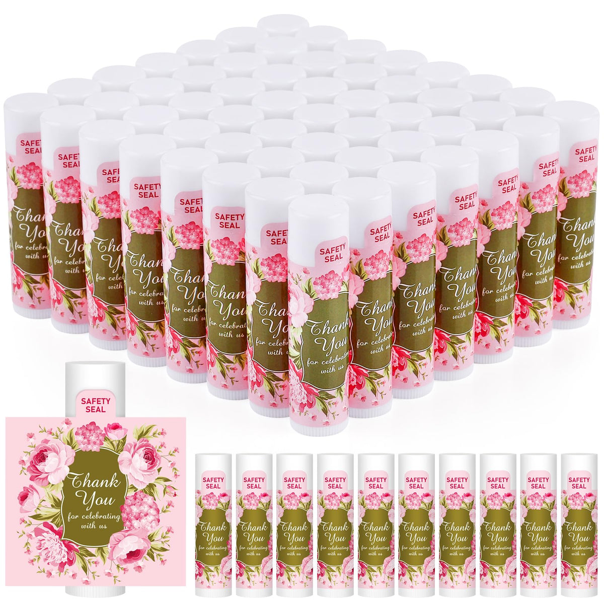 Dmsky Lip Balm Bulk 60 Pcs - Bridal Shower & Wedding Favors, Thank You Gifts For Guests