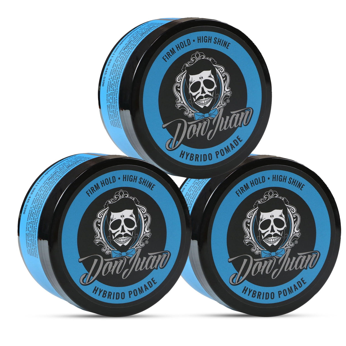 Don Juan Hybrido Pomade 4Oz Pack Of 3 | Water-Based, Strong Hold, High Shine, Ocean Minerals