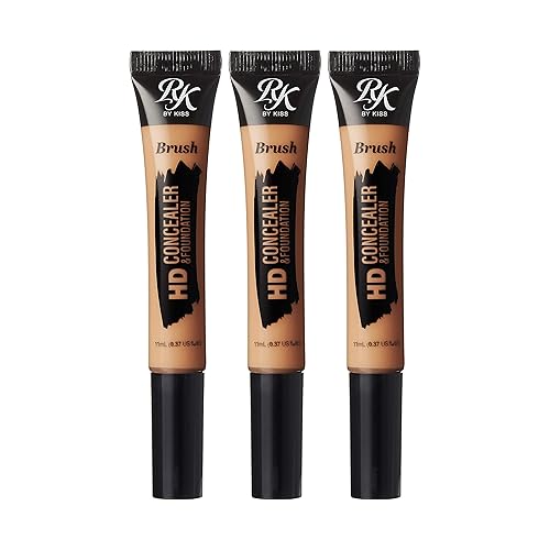 Ruby Kisses Hd Concealer & Foundation Brush Set - Flawless Full Coverage, Long Lasting, 3 Pack