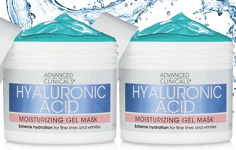 Advanced Clinicals Hyaluronic Acid Gel Face Mask, Hydrating & Brightening, 5 Fl Oz (Pack Of 2)