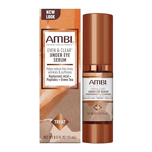 Ambi Even & Clear Under Eye Serum, Anti-Aging With Peptides & Hyaluronic Acid, 0.5 Oz