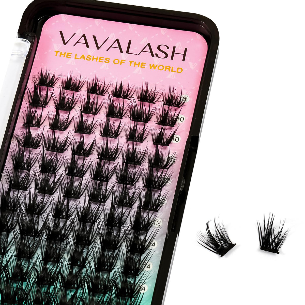 VAVALASH 72 PCS DIY Lash Clusters - Soft Silk Extensions, C/D Curl, 8-16mm Mega Volume L