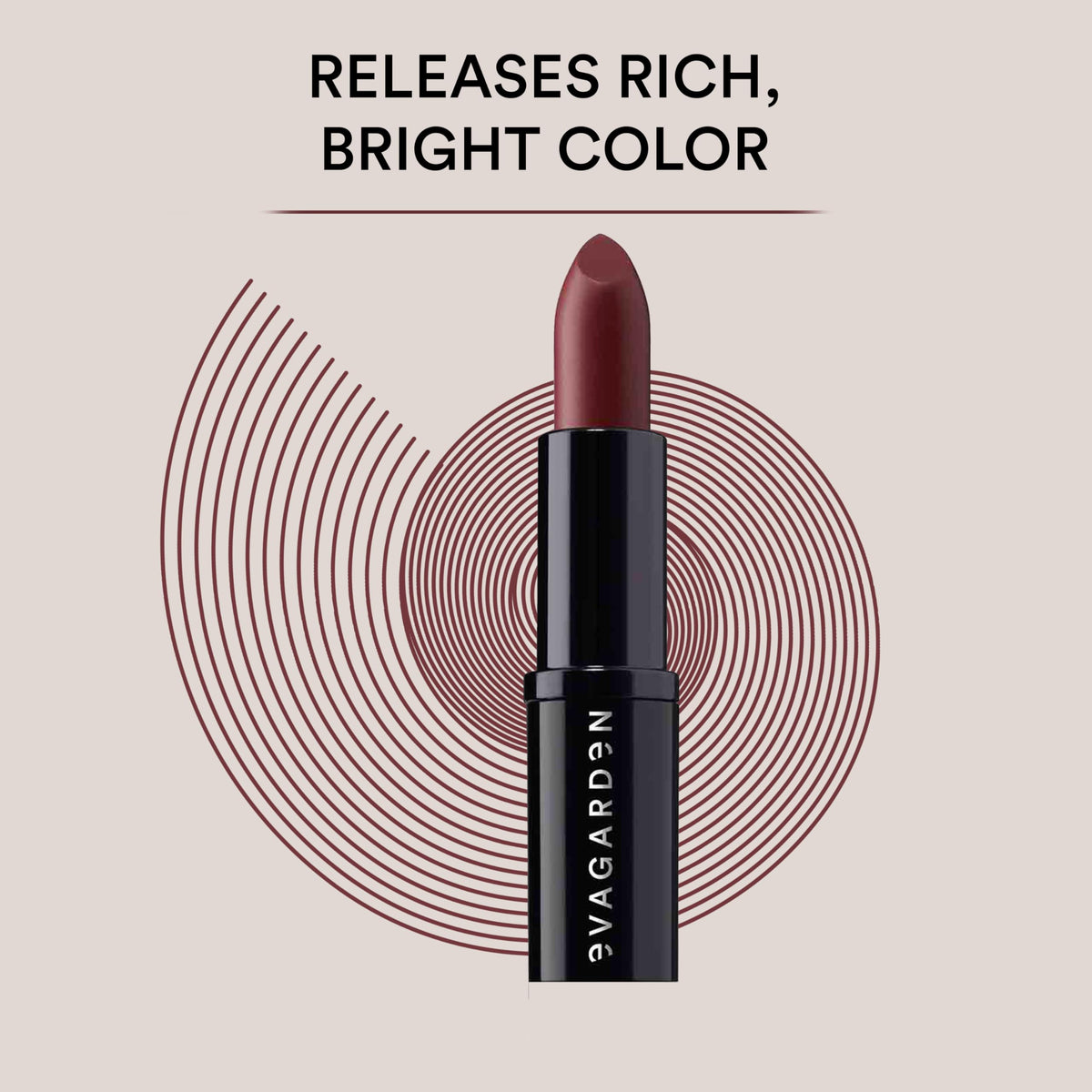 EVAGARDEN Sensorial Lipstick - Silky Clementine Color, Moisturizing Emollient for Youthful Pout