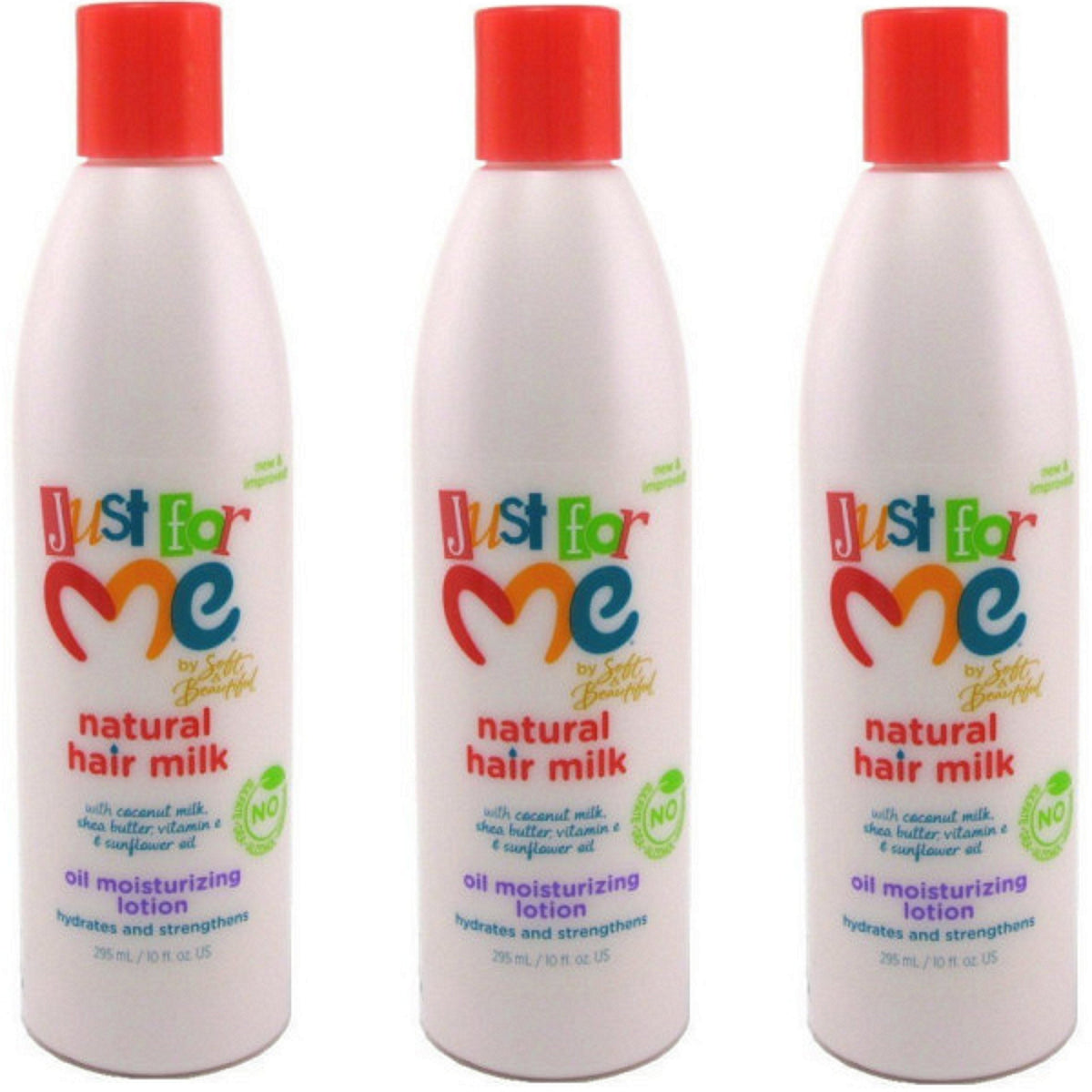 Just For Me Hair Milk Oil Moisturizing Lotion 10 Oz - 3 Pack For Soft, Healthy Hair