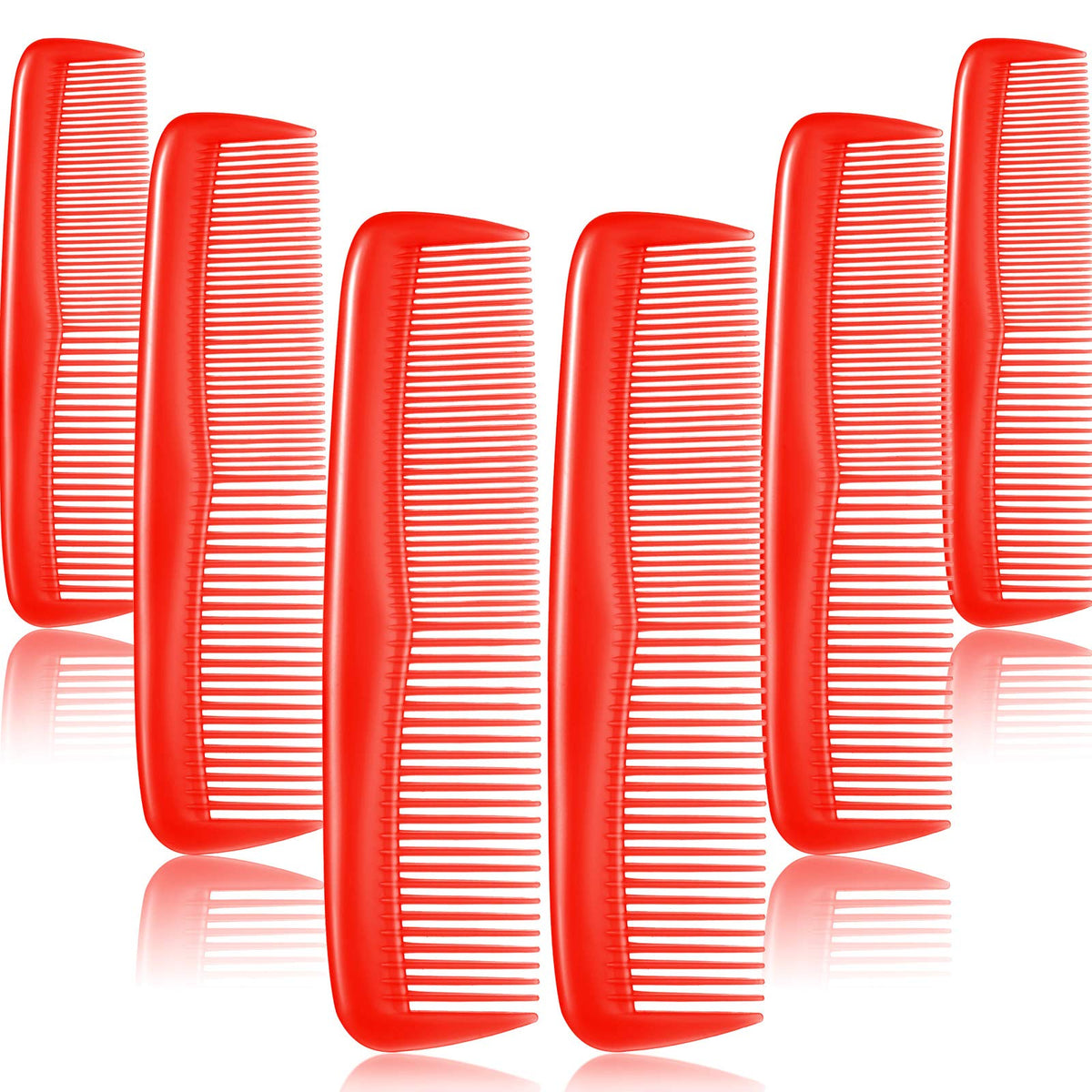 Leinuosen 12-Piece Red Hair Combs Set - Fine Plastic Pocket Combs for Men & Women