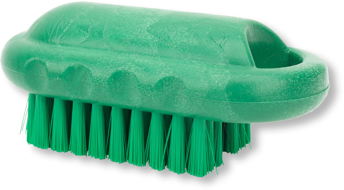 SPARTA Heavy-Duty Nail Scrub Brush - Stiff Bristles, Plastic, 5 Inches, Green for Mechanics & Gardeners