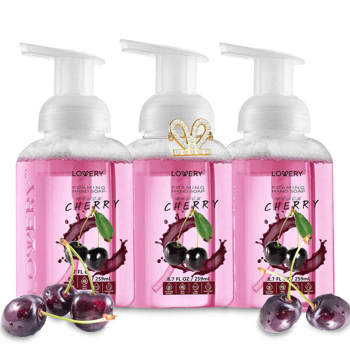 Lovery Foaming Hand Soap Pack Of 3 - Moisturizing Aloe Vera & Essential Oils, Lavender Jasmine Scent