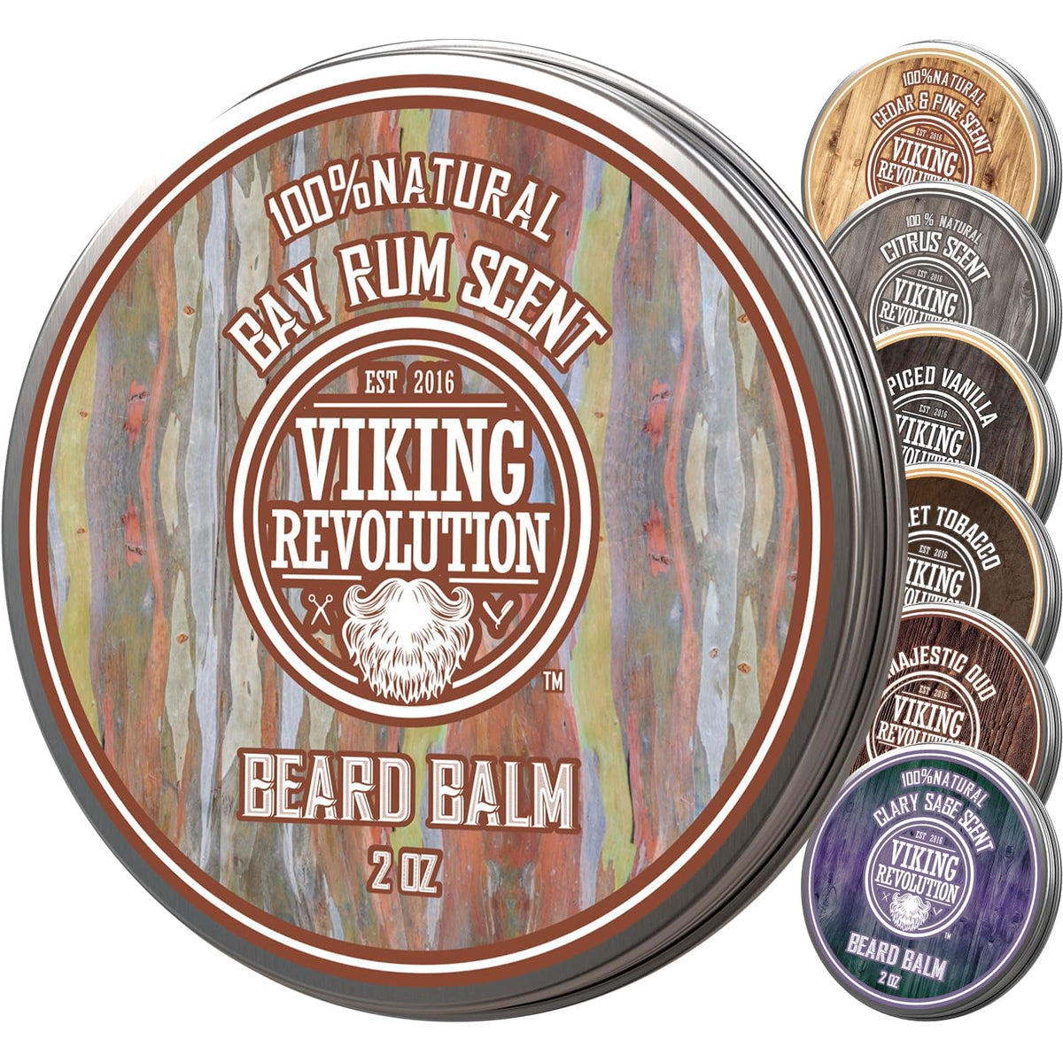 Viking Revolution Bay Rum Beard Balm - Argan & Jojoba Oil, Moisturizer & Softener For Men, 2Oz