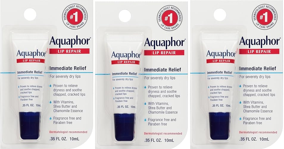 Aquaphor Lip Repair, 0.35 Fl. Oz, 3 Pack - Moisturizing Balm For Dry Lips