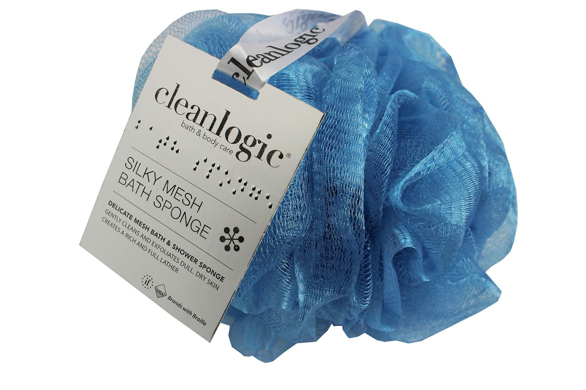 Clean Logic Silky Mesh Bath & Shower Sponge - 1 Count, Soft & Durable Bath Accessory