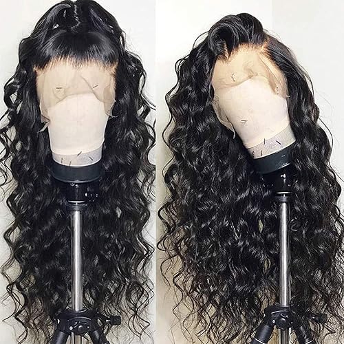 FASHION PLUS 32&quot; Loose Wave Lace Front Wig - 100% Human Hair, Pre Plucked, 200 Density, Natural Color