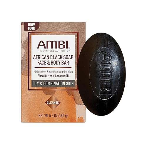 Ambi African Black Soap Face & Body Bar, 5.3 Oz - Cleans And Nourishes Skin