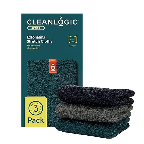 Cleanlogic Body Exfoliating Cloths - 3 Count Sport Washcloths For Post-Workout Skincare