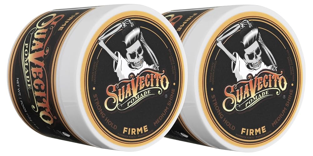 Suavecito Pomade Firme Hold 4 Oz 2 Pack - Strong Hold Water-Based Hair Gel For Men