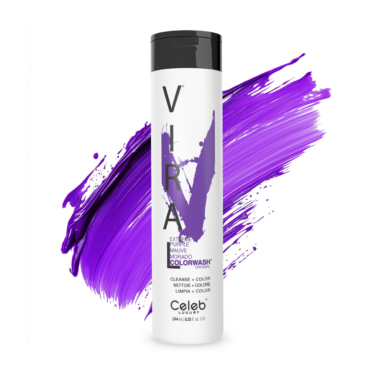 Celeb Luxury Viral Purple Colorwash Shampoo - Vegan Semi-Permanent Hair Dye, 8.25 Fl Oz