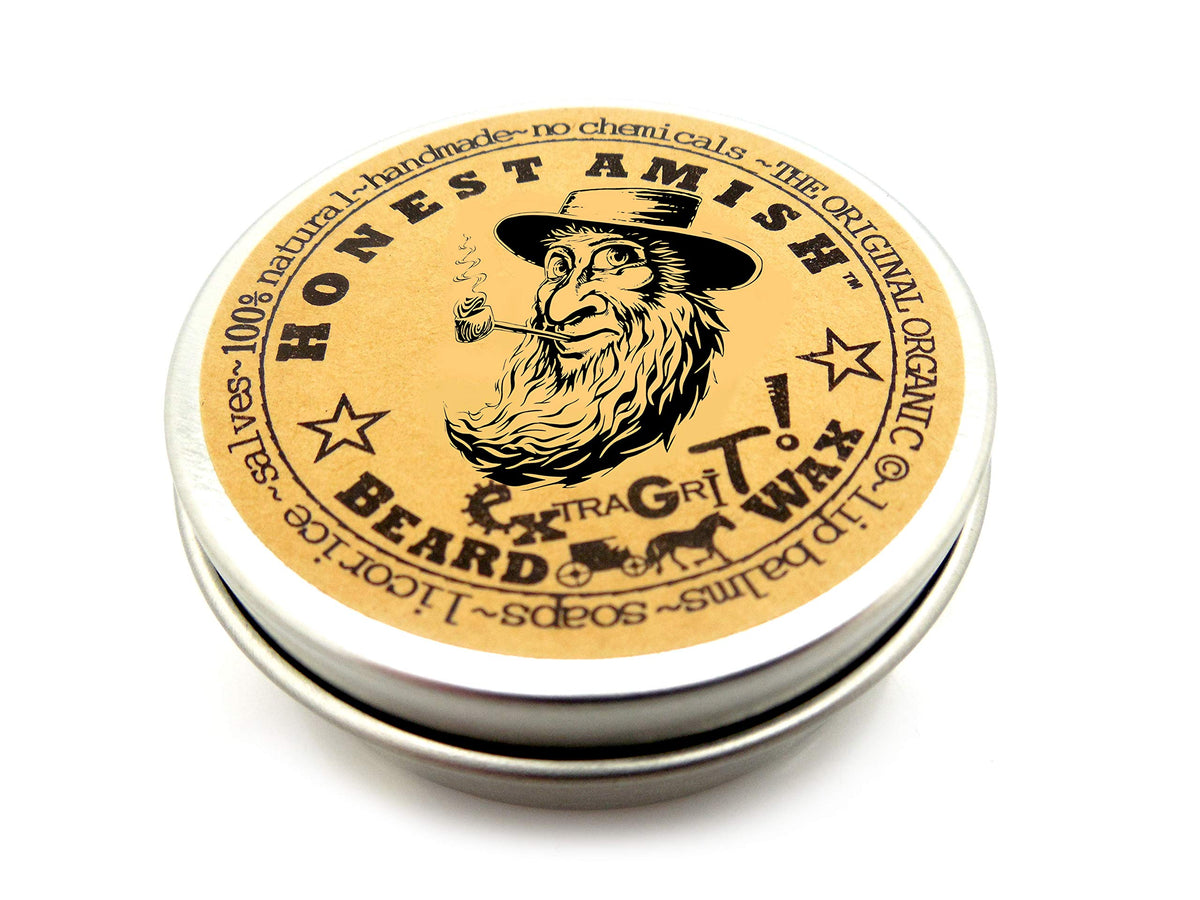 Honest Amish Extra Grit Beard Wax - Natural Organic Hair Control - 2 Oz