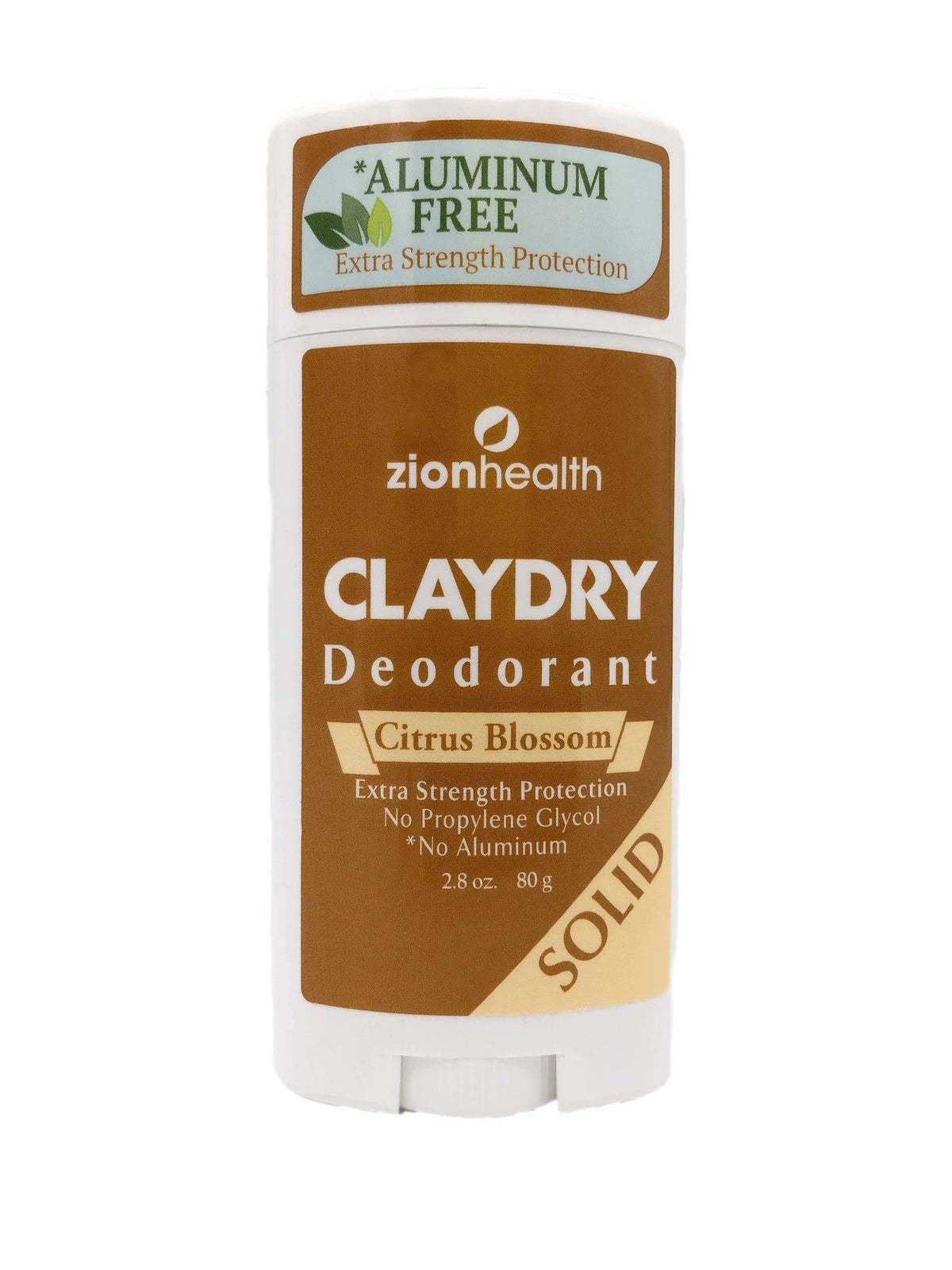 Zion Health Adama Clay Dry Deodorant Stick, Citrus Blossom, 2.8 Oz