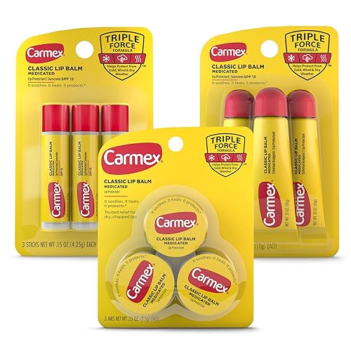 Carmex Medicated Lip Balm Variety Pack - 9 Piece Set For Dry, Chapped Lips