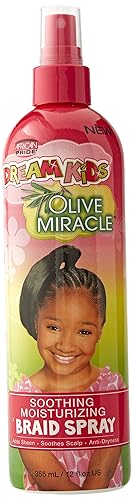 African Pride Olive Miracle Braid Spray - Moisturizing, Strengthens & Protects Hair, 12 Oz