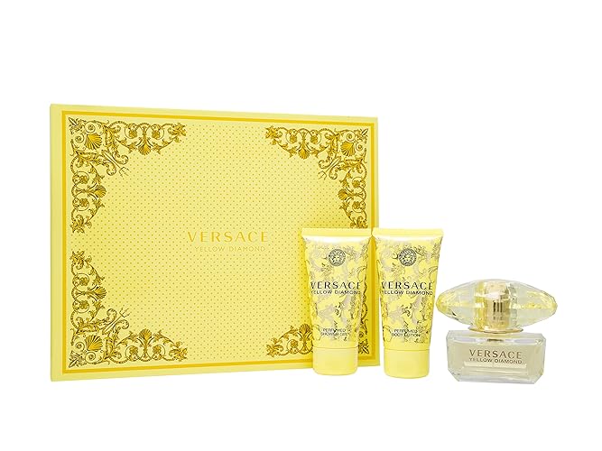 Versace Yellow Diamond Gift Set: 1.7Oz Edt, 1.7Oz Shower Gel, 1.7Oz Body