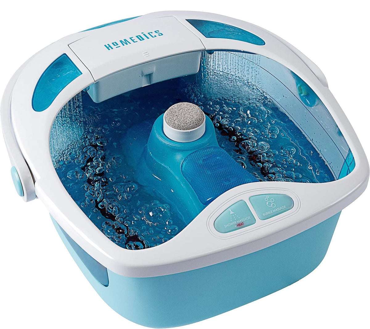 Homedics Shower Bliss Foot Spa With Water Jets, Pedicure Attachments & Toe-Touch Control, Blue