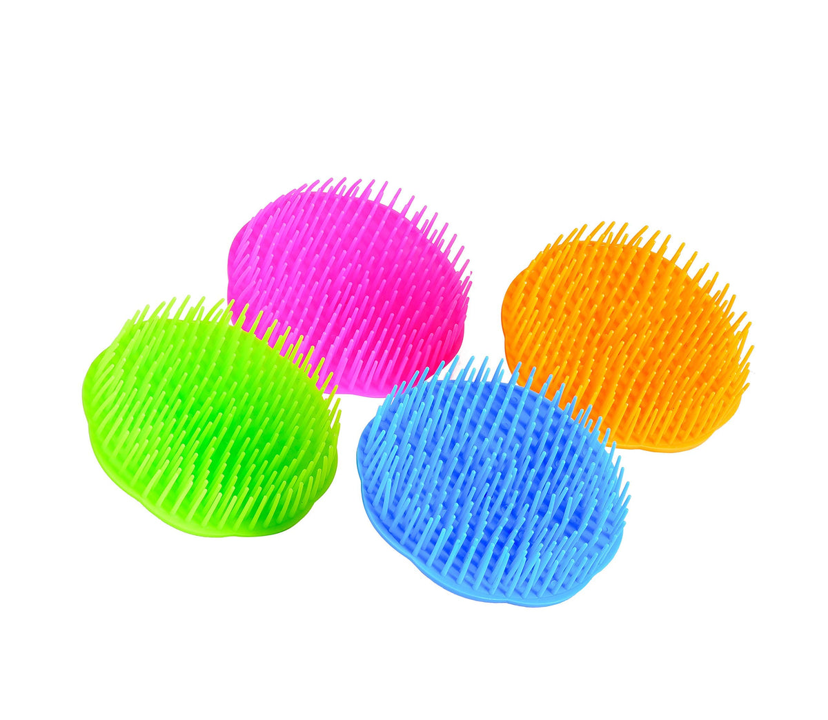 Niva Hair Scalp Massager Brush - Flexible Exfoliator For Dandruff & Baby Shower - 4 Pack