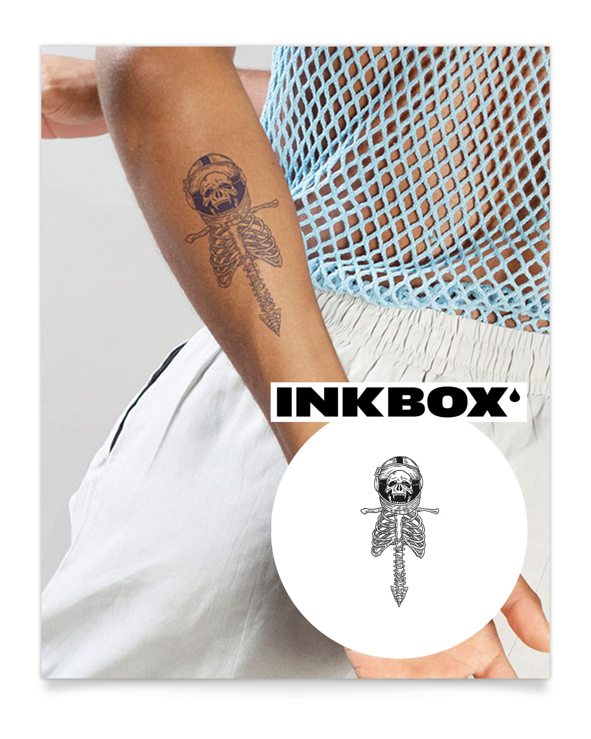 Inkbox Deadspace Semi-Permanent Temporary Tattoo, 6X3 In, Water-Resistant, Lasts 1-2 Weeks