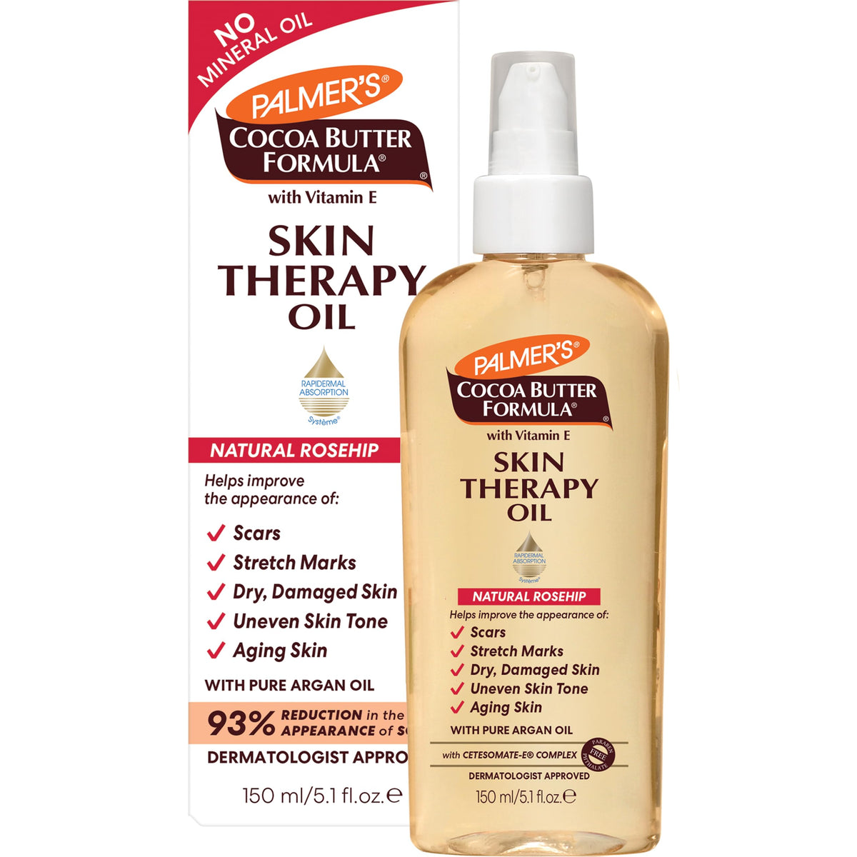 Palmer'S Cocoa Butter Skin Therapy Oil, Moisturizing With Vitamin E & Rosehip, 5.1 Fl Oz