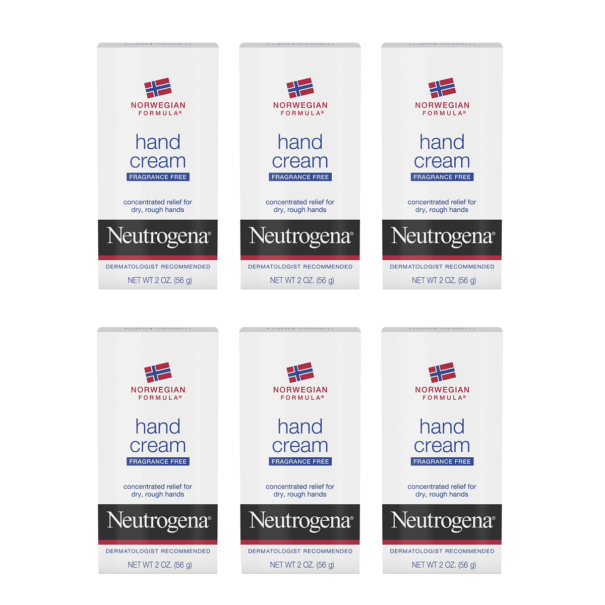 Neutrogena Norwegian Formula Hand Cream, Glycerin Moisturizer For Dry Hands, 2 Oz, Pack Of 6