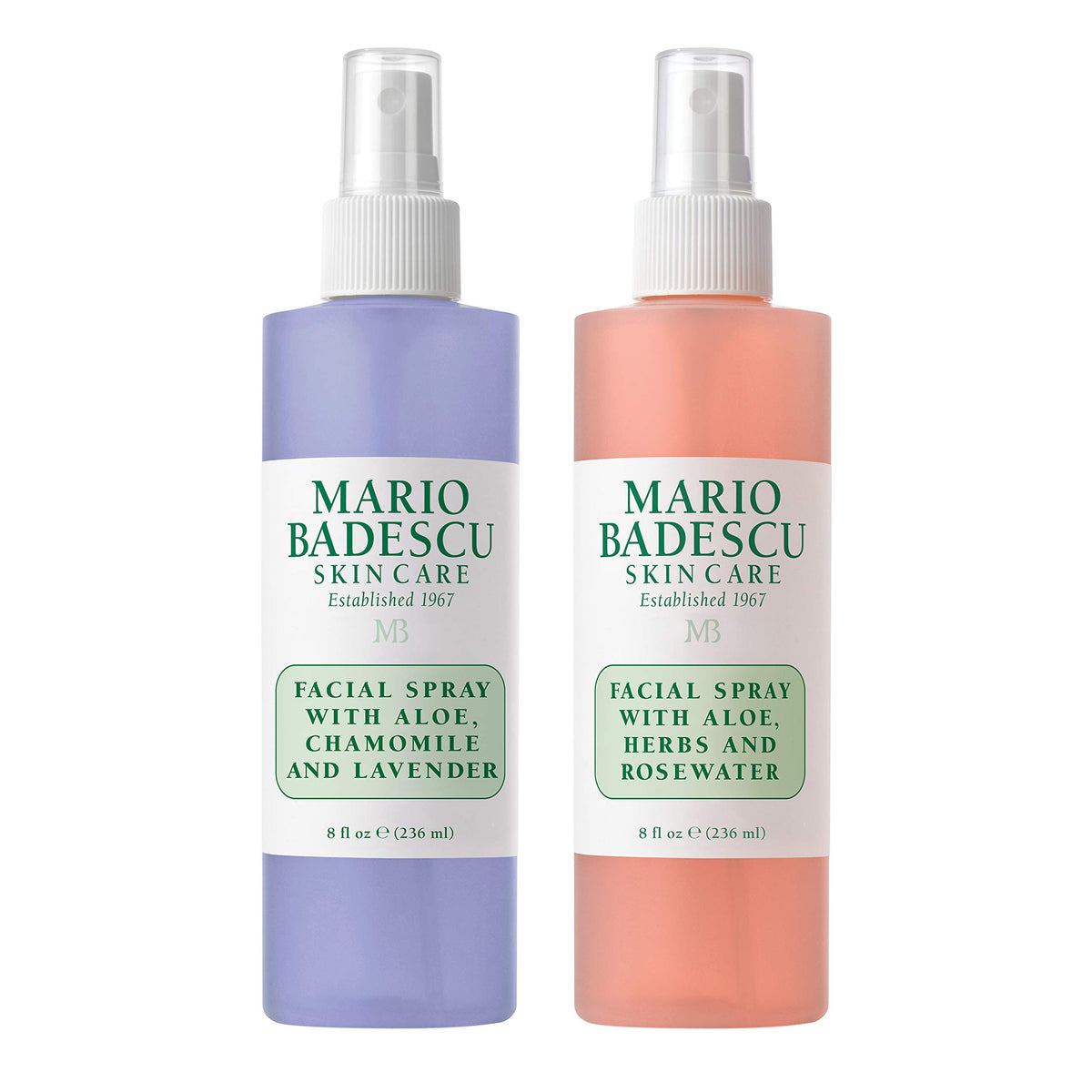 Mario Badescu Facial Spray Aloe & Rose Water - Hydrating Mist Duo For Face, Neck & Hair, 8 Fl Oz