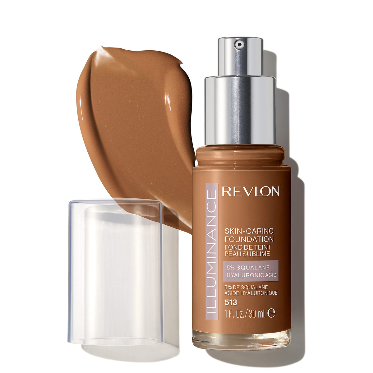 Revlon Illuminance Foundation With Hyaluronic Acid, Medium Coverage, Brown Suede, 1 Fl Oz