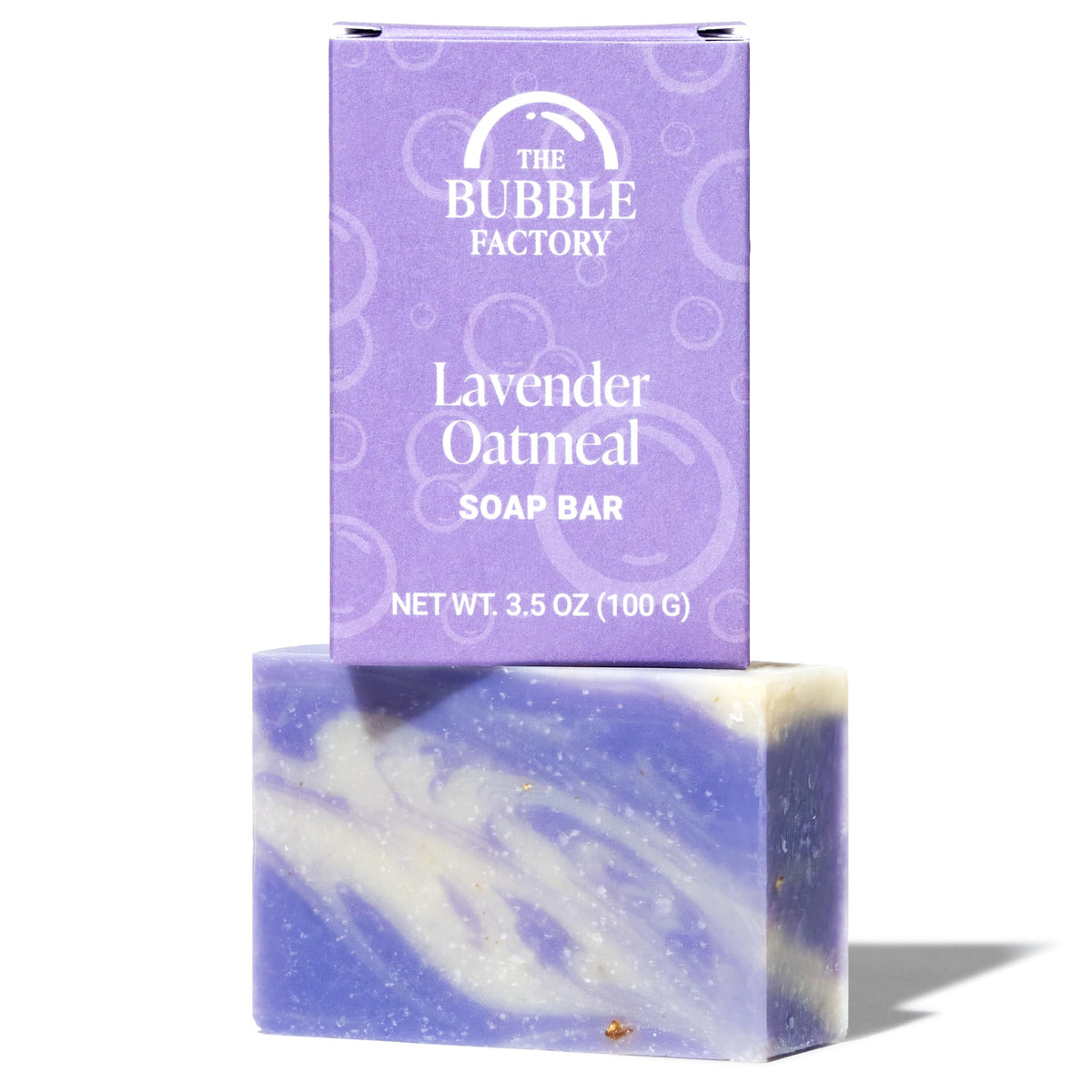 The Bubble Factory Lavender Oatmeal Handmade Soap, Vegan & Natural, 3.5 Oz, Made In Usa