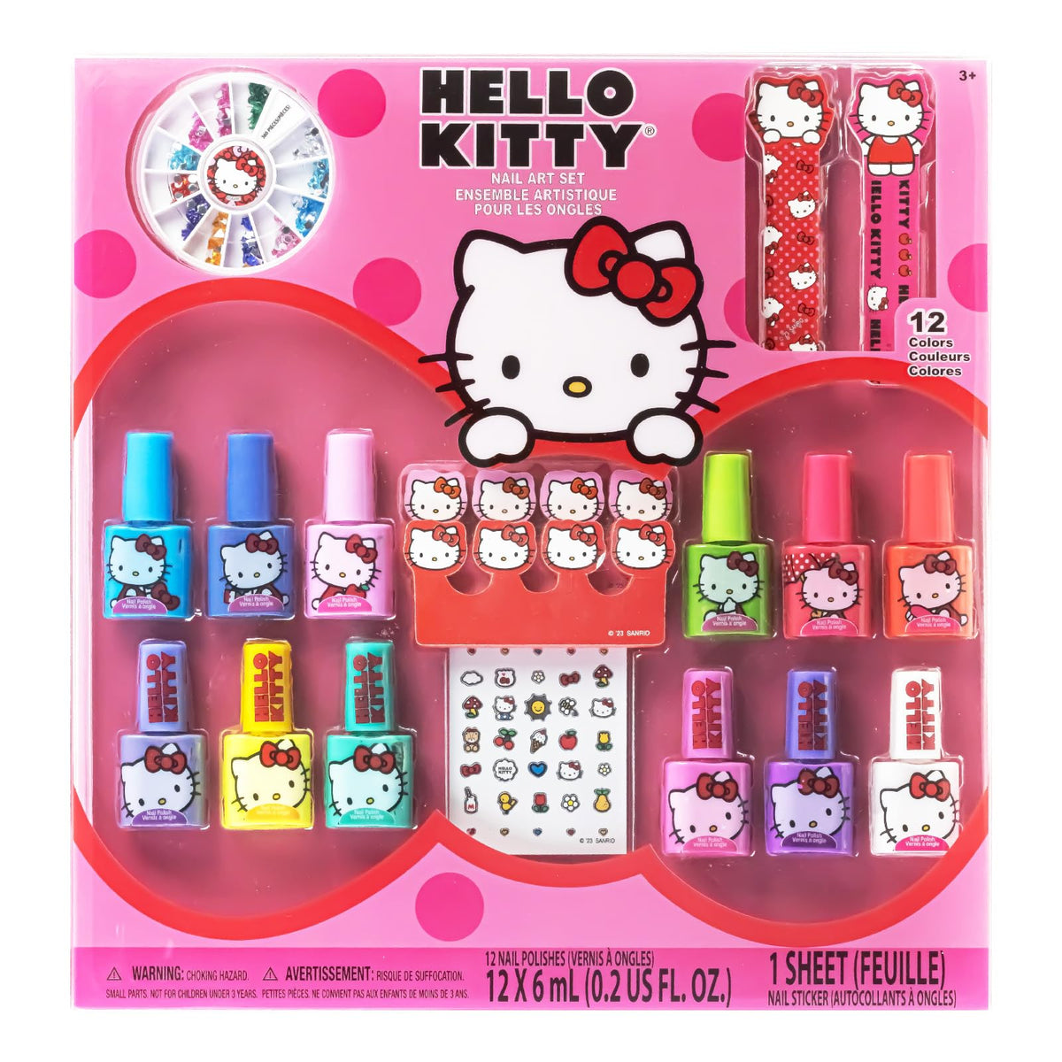 Townley Girl Hello Kitty Nail Polish Set - 18 Peel-Off Glitter & Opaque Colors For Kids