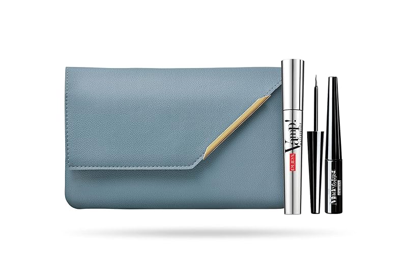 Pupa Vamp! Waterproof Mascara & Eyeliner Set - Long Lasting, Ultra Fine Brush, Clutch Bag