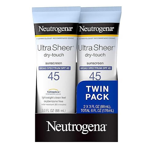 Neutrogena Ultra Sheer Spf 45 Sunscreen Lotion, Water Resistant, Travel Size, 2 Pack, 6 Fl Oz