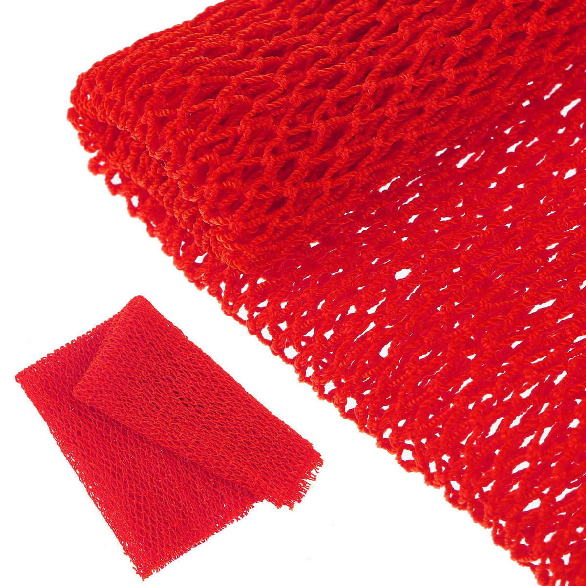 Geiserailie Red Long Bathing Net Sponge - Shower Scrubber & Skin Smoother For Daily Use