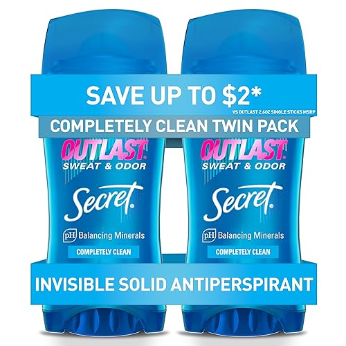 Secret Outlast Antiperspirant & Deodorant For Women, Invisible Solid, Clean Scent, 2.6 Oz, 