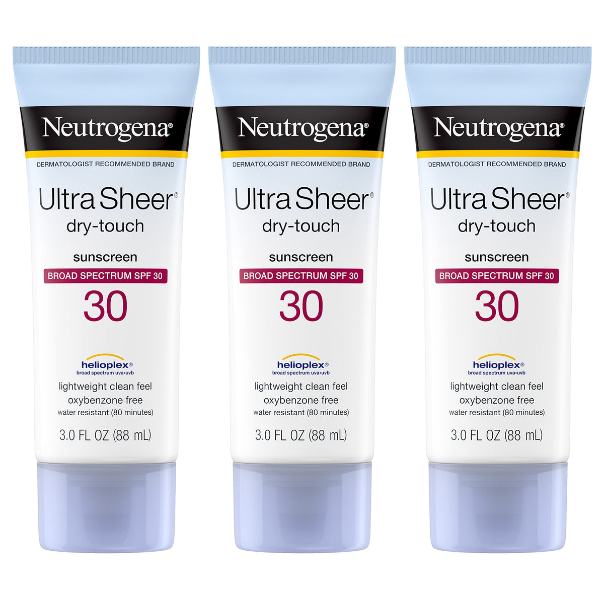 Neutrogena Ultra Sheer Dry-Touch Sunscreen Lotion Spf 30, Travel Size, Oxybenzone-Free, 3