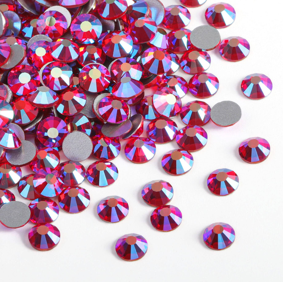 Beadsland 2880Pcs Light Siam Ab Flat Back Crystal Rhinestones For Nail Art, Ss16, 3.8-