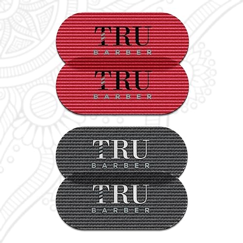 TRU BARBER Hair Grippers - 4 PCS Red/Black Hair Clips for Men & Women, Salon Styling Tools