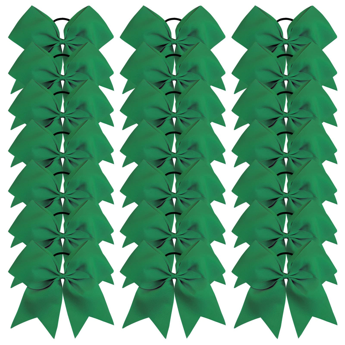 OAOLEER 21PCS Forest Green Jumbo Cheer Bows with Ponytail Holders for Teen Girls