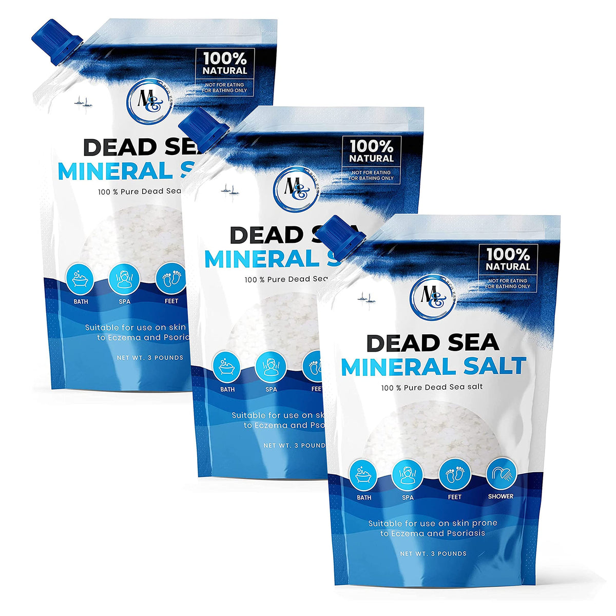 Marco Esra Dead Sea Salt - Natural Mineral Bath Soak, 144 Oz, Pure & Fine For Spa & Foot Soaking